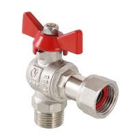 Кран шаровой BASE угловой с накидной гайкой 1/2"х3/4" нар.-вн.