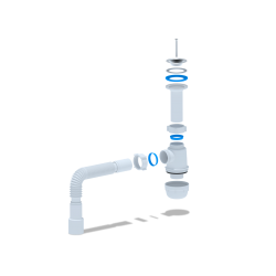 Сифон Ани Грот 1.1/2"х40 с литым выпуском, с гибкой трубой 40х40/50