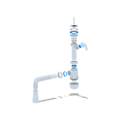 Сифон Ани Грот 1.1/2"х40 c отводом д/стир.машины,с гибкой трубой 40х40/50