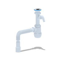 Сифон Ани Грот 1.1/2"х40 c отводом д/стир.машины,с гибкой трубой 40х40/50