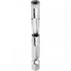 Алмазное трубчатое сверло вакуумное ЗУБР АВК 6 мм, (HEX 1/4", 15 мм кромка),