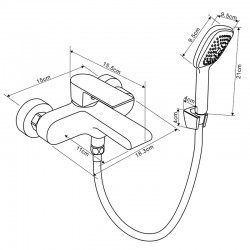 Смеситель ванна MELODIA Waltz картридж д.35мм короткий излив поворотн.аэратор, хром