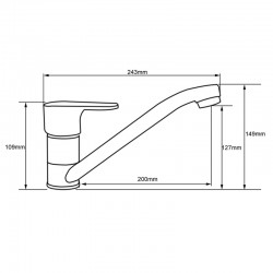 Смеситель кухня MELODIA Rock картридж 35мм, поворотный аэратор