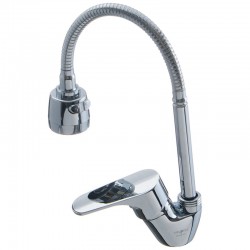 Смеситель кухня MELODIA Rock картридж 35мм гибкий излив хром