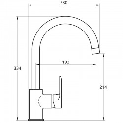 Смеситель кухня MELODIA Metallica картридж д.35мм высокий R-излив
