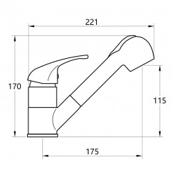 Смеситель кухня MELODIA Metallica картридж д.40мм вытяжной излив