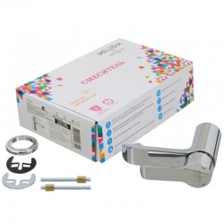 Смеситель умывальник MELODIA Metallica картридж 35мм низкий хром