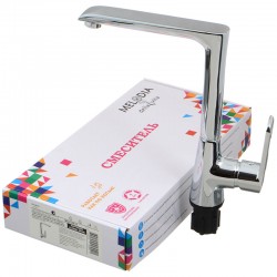 Смеситель кухня MELODIA Heavy Metal картридж д.35мм высокий Г-излив хром