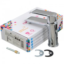 Смеситель умывальник MELODIA Heavy Metal картридж 35мм низкий хром