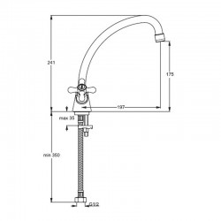 Смеситель кухня MELODIA Galateo крест керамика