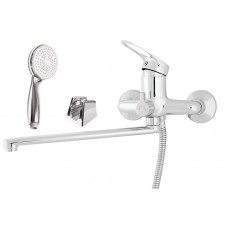 Смеситель ванна MELODIA Classica картридж д.40мм излив 350мм с акс. лейка 1ф.100мм круглая