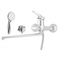 Смеситель ванна MELODIA Classica картридж д.40мм излив 350мм с акс. лейка 1ф.100мм круглая