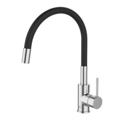 Смеситель для кухни с гибким изливом, глянцевый хром, Milardo Meal