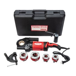 Электрический резьбонарезной клупп Rotorica Twistor E1.1/4 (в комплекте головки 1/2"-3/4"-1"-1 1/4")