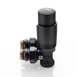 Комплект терморегулирующего оборудования для радиатора угловой 1/2 ", черный Комплект терморегулирующего оборудования для радиатора угловой 1/2 ", черный