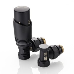 Комплект терморегулирующего оборудования для радиатора угловой 1/2 ", черный Комплект терморегулирующего оборудования для радиатора угловой 1/2 ", черный
