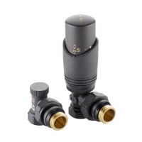 Комплект терморегулирующего оборудования для радиатора угловой 1/2 ", серый Комплект терморегулирующего оборудования для радиатора угловой 1/2 ", серый