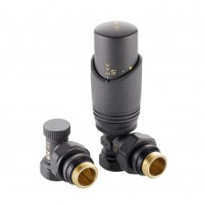 Комплект терморегулирующего оборудования для радиатора угловой 1/2 ", серый Комплект терморегулирующего оборудования для радиатора угловой 1/2 ", серый