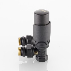 Комплект терморегулирующего оборудования для радиатора угловой 1/2 ", серый Комплект терморегулирующего оборудования для радиатора угловой 1/2 ", серый