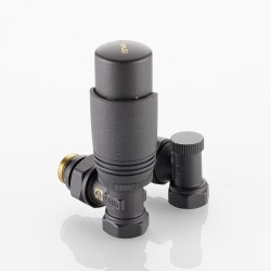 Комплект терморегулирующего оборудования для радиатора угловой 1/2 ", серый Комплект терморегулирующего оборудования для радиатора угловой 1/2 ", серый