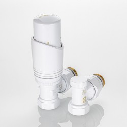 Комплект терморегулирующего оборудования для радиатора угловой 1/2 ", белый Комплект терморегулирующего оборудования для радиатора угловой 1/2 ", белый