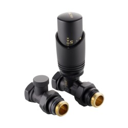 Комплект терморегулирующего оборудования для радиатора прямой 1/2 ", черный Комплект терморегулирующего оборудования для радиатора прямой 1/2 ", черный