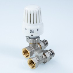 Комплект терморег-го оборуд-я д/рад., прямой 1/2" (термост-ая головка, термостат-й клапан, запорный