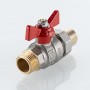 Кран шаровой BASE-ГОСТ со сгоном с рукояткой-бабочкой нар.-нар. DN15, PN40, 1/2"