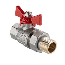 Кран шаровой BASE-ГОСТ со сгоном с рукояткой-бабочкой вн.-нар. DN20, PN40, 3/4"