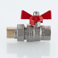 Кран шаровой BASE-ГОСТ со сгоном с рукояткой-бабочкой вн.-нар. DN20, PN40, 3/4"