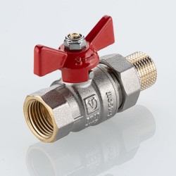 Кран шаровой BASE-ГОСТ со сгоном с рукояткой-бабочкой вн.-нар. DN20, PN40, 3/4"