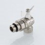 Кран шаровой BASE-ГОСТ угл со сгоном и штуцером с белой рукояткой-бабочкой вн.-нар. DN20, PN40, 3/4"