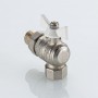 Кран шаровой BASE-ГОСТ угловой со сгоном с белой рукояткой-бабочкой вн.-нар. DN20, PN40, 3/4"