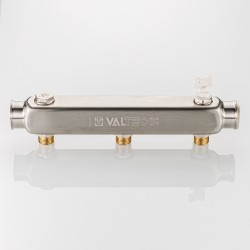 Коллектор SQ из нержавеющей стали, шаг 100 мм 1"x1/2"x5 вых.