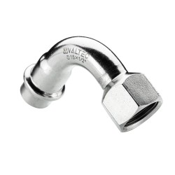 Отвод 90* с переходом на вн. р., нерж. сталь 18х1/2" Отвод 90* с переходом на вн. р., нерж. сталь 18х1/2"