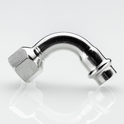 Отвод 90* с переходом на вн. р., нерж. сталь 18х1/2" Отвод 90* с переходом на вн. р., нерж. сталь 18х1/2"