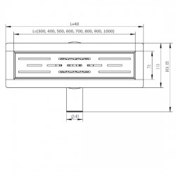 Душевой лоток 700мм поворотный 360&deg; с сухим затвором, нерж. сталь, выпуск 40/50мм VIEIR
