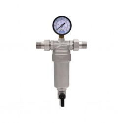 Фильтр самоочищающийся с манометром 1" для горячей воды VIEIR