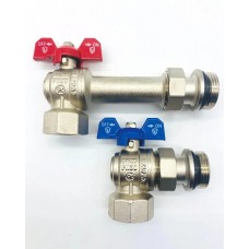 Комплект угловых кранов с разъемным соединением для коллекторной группы 1"