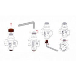 Редуктор давления под манометр поршневой 1/2" VIEIR