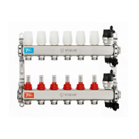 Коллекторная группа с расходомерами без кранов 1"x3/4" нержавеющая сталь 6 выхода