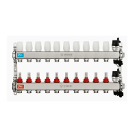 Коллекторная группа с расходомерами без кранов 1"x3/4" нержавеющая сталь 10 выхода