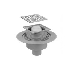 Душевой трап вертикальный 50мм с сухим затвором решетка 100x100мм VIEIR