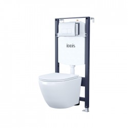 Комплект Iddis 3в1: подвесной унитаз Blanco, инсталляция Profix и хромированная клавиша смыва