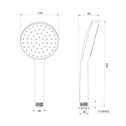 Лейка для душа, 1F, d110 мм, Essential, Milardo