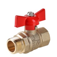 Кран шаровой СТАНДАРТ, рукоятка бабочка 1/2", вн.-нар. (PN40)