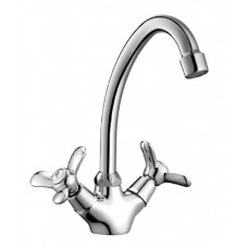 Смеситель двухзахватный для кухни с поворотным изливом 260мм, керамика Q02-71 Смеситель двухзахватный для кухни с поворотным изливом 260мм, керамика Q02-71
